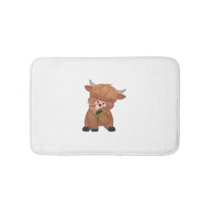 Highland Cow and Dandelion Puff Classic T - Shirt Badematte
