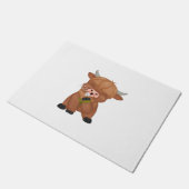 Highland Cow and Dandelion Puff Classic T - Shirt Fußmatte (Schrägansicht)