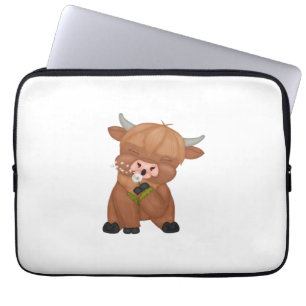 Highland Cow and Dandelion Puff Classic T - Shirt Laptopschutzhülle