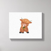 Highland Cow and Dandelion Puff Classic T - Shirt Leinwanddruck (Vorderseite)