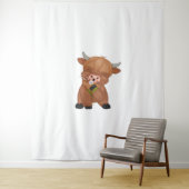 Highland Cow and Dandelion Puff Classic T - Shirt Wandteppich (Beispiel)