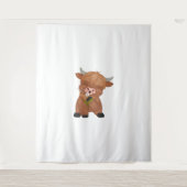 Highland Cow and Dandelion Puff Classic T - Shirt Wandteppich (Vorderseite)