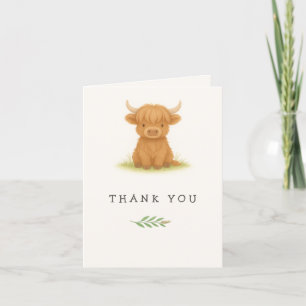 Highland Cow Baby Dusche Danke Karte