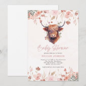 Highland Cow Baby Dusche Einladung (Vorne/Hinten)