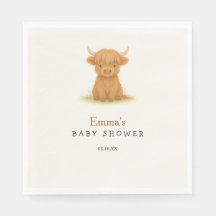 Highland Cow Baby Dusche Napkins