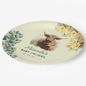 Highland Cow Baby Dusche Pappteller (Schrägansicht)