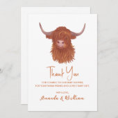 Highland Cow Baby Dusche Vielen Dank Dankeskarte (Vorne/Hinten)