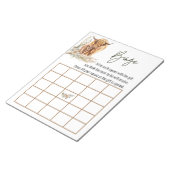 Highland Cow Baby Shower Bingo Game Boho Notizblock (angewinkelt)