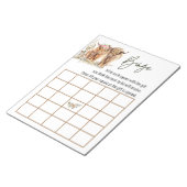 Highland Cow Baby Shower Bingo Game Couples Notizblock (angewinkelt)