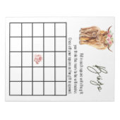 Highland Cow Baby Shower Bingo Game Notizblock (Vorderseite)