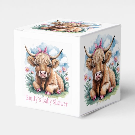 Highland Cow Baby Shower Bliss Geschenkschachtel (Vorderseite)