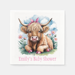 Highland Cow Baby Shower Bliss Serviette