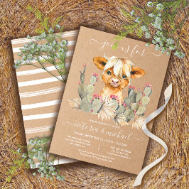 Highland Cow Baby Shower Cactus Einladung