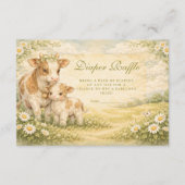 Highland Cow Baby Shower Diapper Raffle Begleitkarte (Vorderseite)