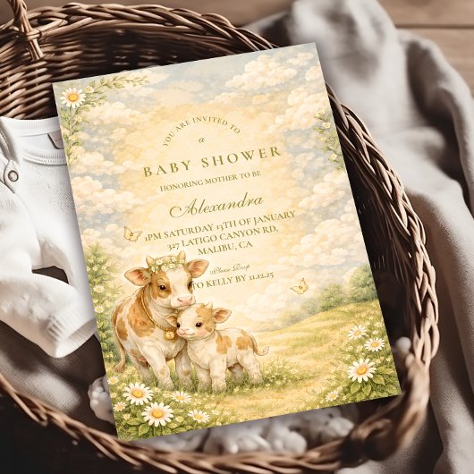 Highland Cow Baby Shower Einladung