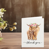 Highland Cow Baby Shower Vielen Dank zum Download