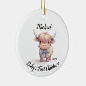 Highland Cow Baby's First Christmas Ornament (Rechts)