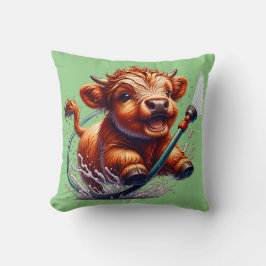 "Highland Cow Bath Time" Kissen