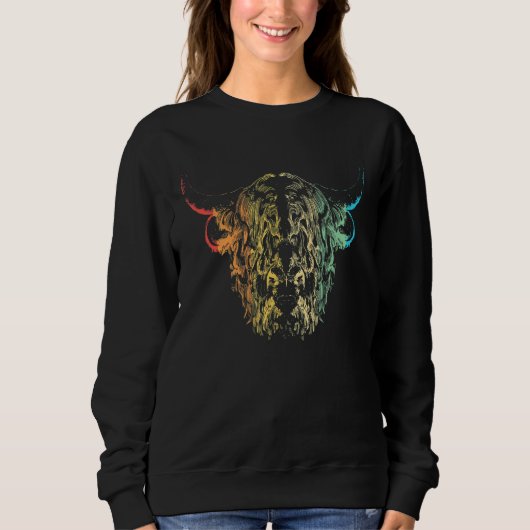 Highland Cow Bauer Cattle Sweatshirt (Vorderseite)