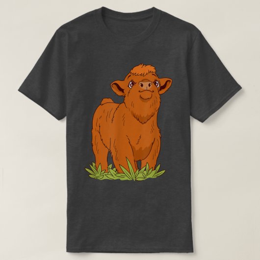 Highland Cow Bauer Scottish Cattle T-Shirt (Design vorne)