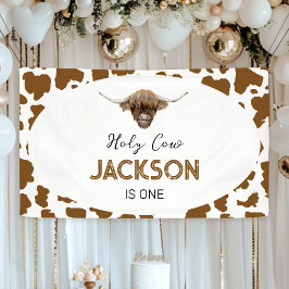 Highland Cow Birthday Banner