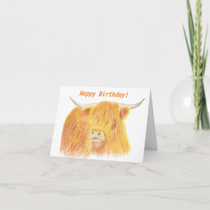Highland Cow Birthday Card Karte