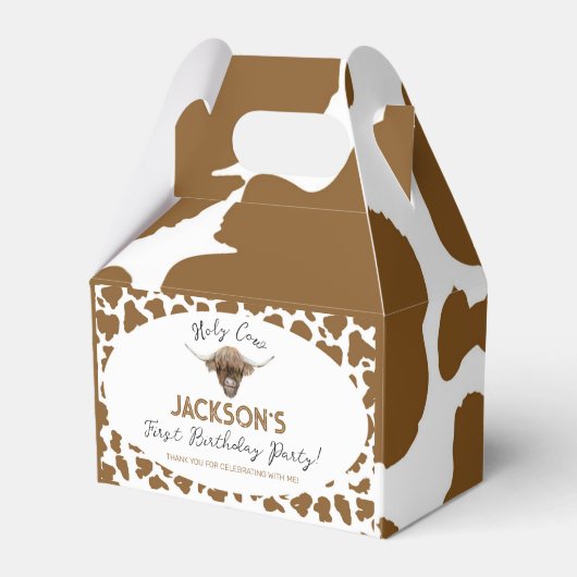 Highland Cow Birthday Favor Box Geschenkschachtel (Vorderseite)