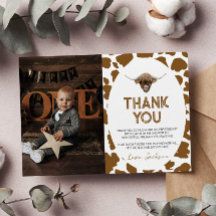 Highland Cow Birthday Foto Danke Karte