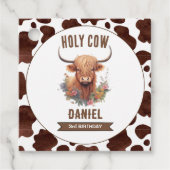 Highland Cow Birthday Geschenkanhänger (Vorderseite)