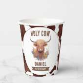 Highland Cow Birthday Pappbecher (Vorderseite)