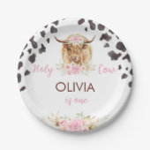 Highland Cow Birthday Pappteller (Vorderseite)