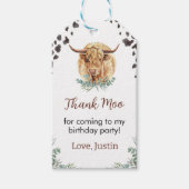 Highland Cow Birthday Party Danke Tag Geschenkanhänger (Vorderseite)