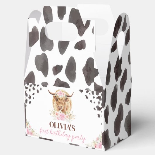Highland Cow Birthday Party Fevor Box Geschenkschachtel (Geöffnet)