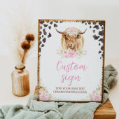 Highland Cow Birthday Party Table Sign Poster