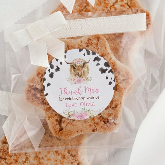 Highland Cow Birthday Sticker Labels