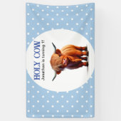 Highland Cow Blue Banner (Vertikal)