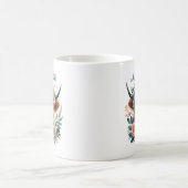Highland Cow Boho Floral Watercolor Kaffeetasse (Mittel)