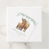 Highland Cow Boho Greenery Sage Baby Shower Geschenkanhänger (Beispiel)