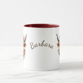 Highland Cow Boho | Name mit Blume Design Tasse (Zentrum)