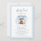 Highland Cow Boy Baby Shower Invitation Einladung (Vorderseite)