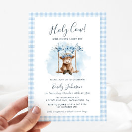 Highland Cow Boy Baby Shower Invitation Einladung