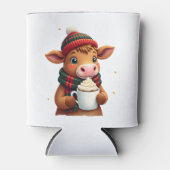 Highland Cow Brushstroke Christmas T-Shirt (4) Dosenkühler (Vorderseite)