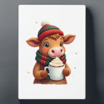 Highland Cow Brushstroke Christmas T-Shirt (4) Fotoplatte<br><div class="desc">Highland Cow Brushstroke Christmas T-Shirt (4)</div>