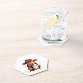 Highland Cow Brushstroke Christmas T-Shirt (4) Untersetzer (Vor Ort)