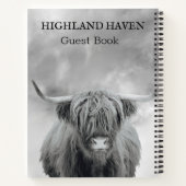 Highland Cow Cabin Guest Book Notizblock (Rückseite)