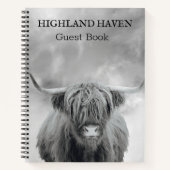 Highland Cow Cabin Guest Book Notizblock (Vorderseite)
