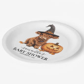 Highland Cow Calf Baby Dusche Halloween Hexe Pappteller (Schrägansicht)