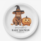 Highland Cow Calf Baby Dusche Halloween Hexe Pappteller (Vorderseite)