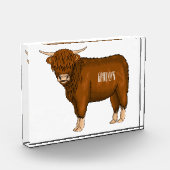 Highland cow cartoon illustration fotoblock (Links)
