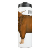 Highland cow cartoon illustration  thermosbecher (Vorderseite)